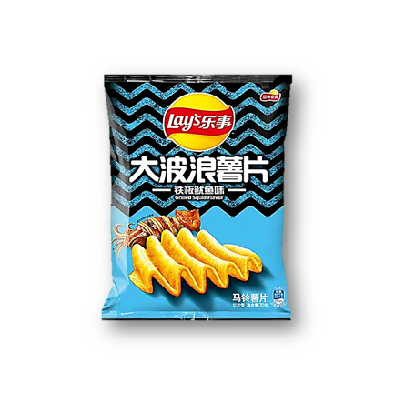 LS04 - 乐事大波浪薯片铁板鱿鱼味 Lays Chips BBQ Squid flavour 70g x 22
