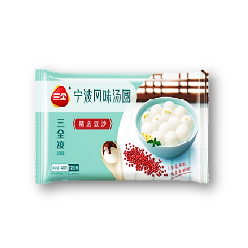 SQ03 - 三全豆沙汤圆 Frozen Glutinous Rice Balls with Sweetened Red Bean Paste Filling 400g x 24