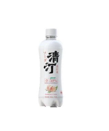 YQ05-元气森林清汀白桃味苏打气泡水 peach flavour soda drink 450ml x 15